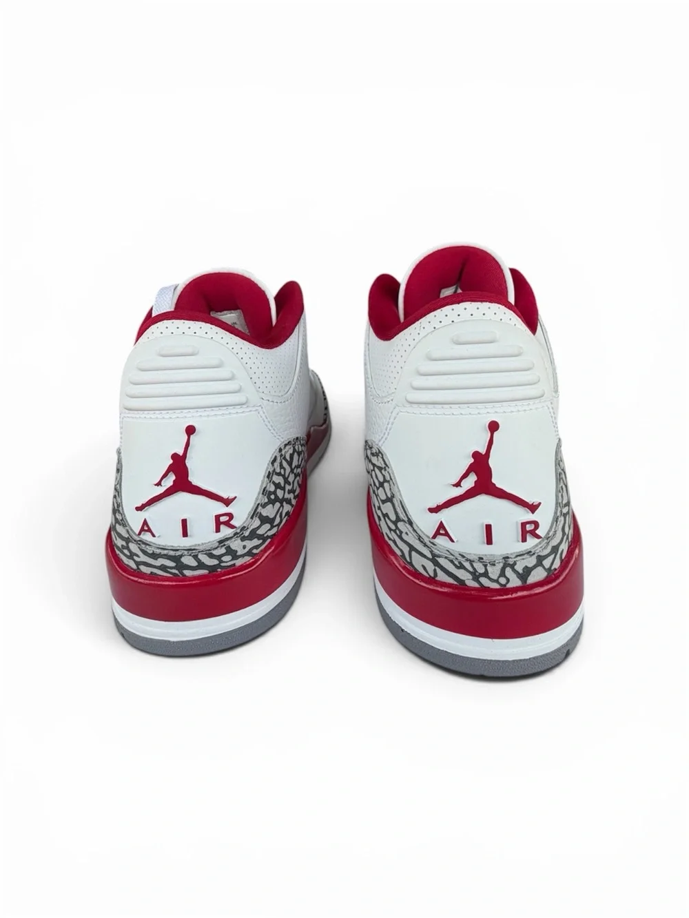 Jordan White Gray Elephant Print Sneakers with Red and Gold Accents